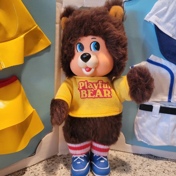 VTG Rare Playskool 1979 'Playful Bear' w/ Clothes Set Plush Plastic Face✨️NEW - Picture 2 of 16